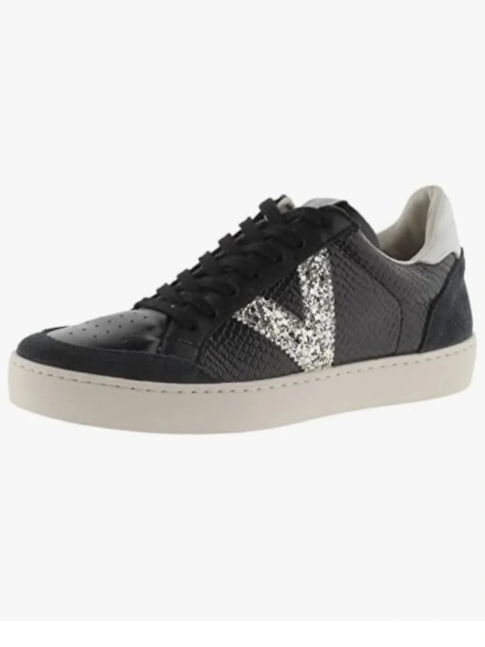 Victoria Berlin Black Silver Glitter Logo Sneakers Shoes size 40